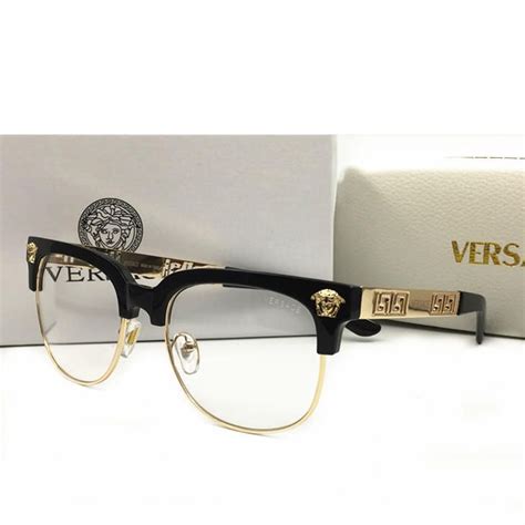 men's versace eyeglasses frames gold color|Versace gold trim glasses.